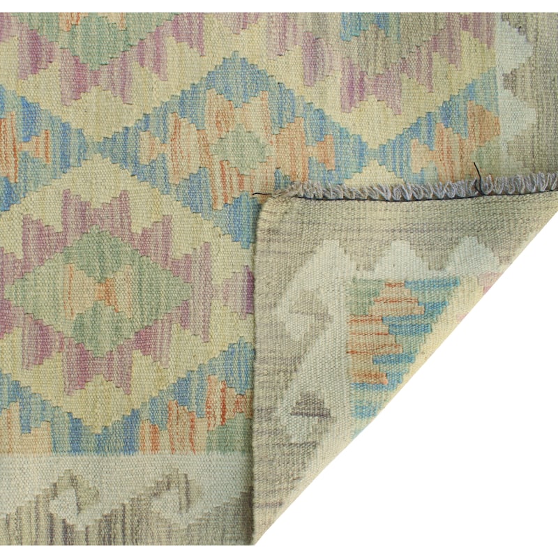 Sun Faded Flatweave Terrell Blue/Ivory Rug - 2'7" x 4'4"