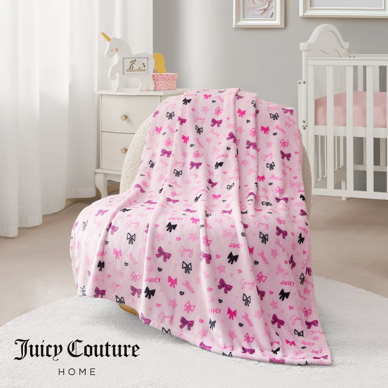 Juicy Couture Plush Baby Throw Blankets