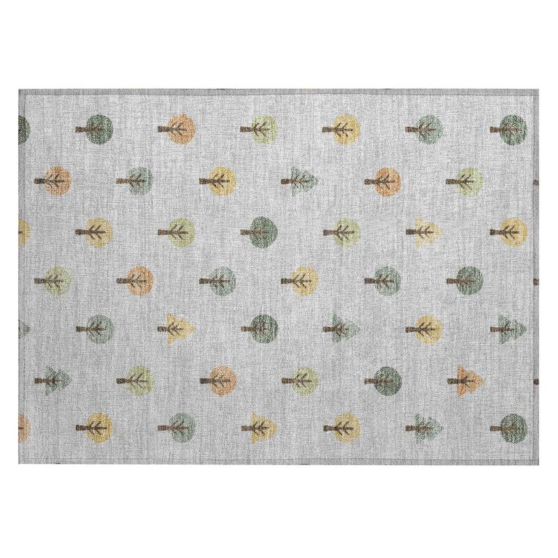 Machine Washable Indoor/ Outdoor Modern Mulvane Chantille Rug