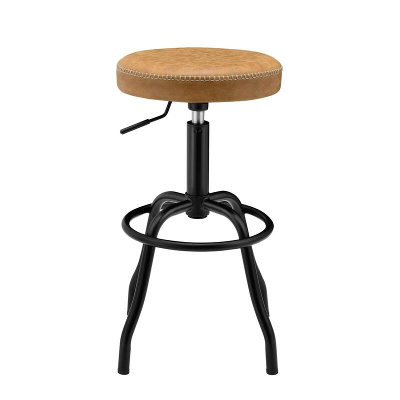 Eaton Faux Leather Gaslift Swivel Bar Stool