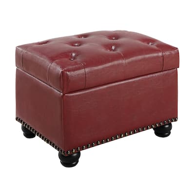 Decorative Upholstered Storage Ottoman with Extra Storage Compartment and Padded Seat for Versatile Use