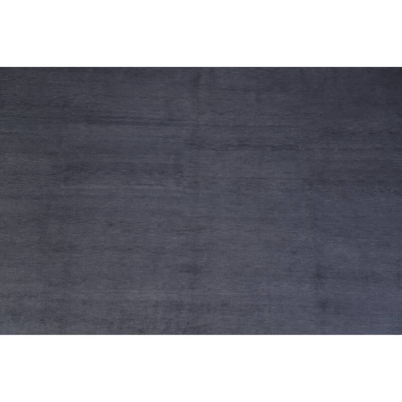 Hand Knotted Oriental 100% Wool Carpet Modern Solid Navy Blue & Blues Gabbeh Area Rug - 13' 1'' X 10' 5''