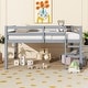 preview thumbnail 3 of 3, Full Size Rubber Wood Loft Bed with Ladder
