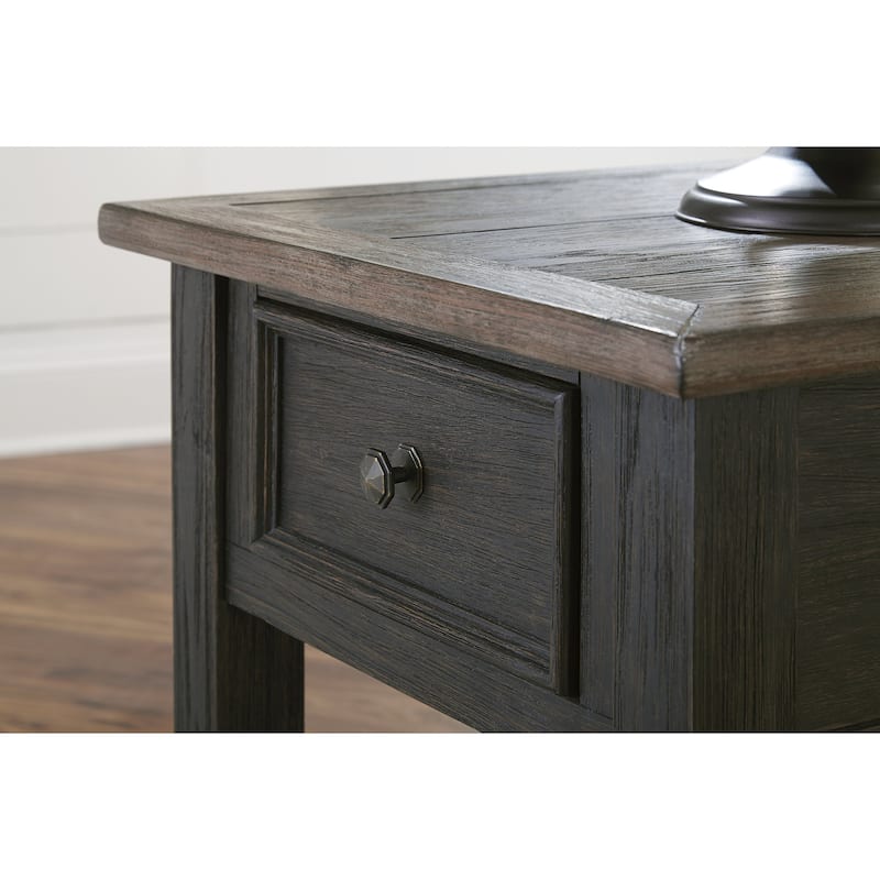 Signature Design by Ashley Tyler Creek Grayish Brown/Black Coffee Table with 2 End Tables - 46" W x 26" D x 20" H