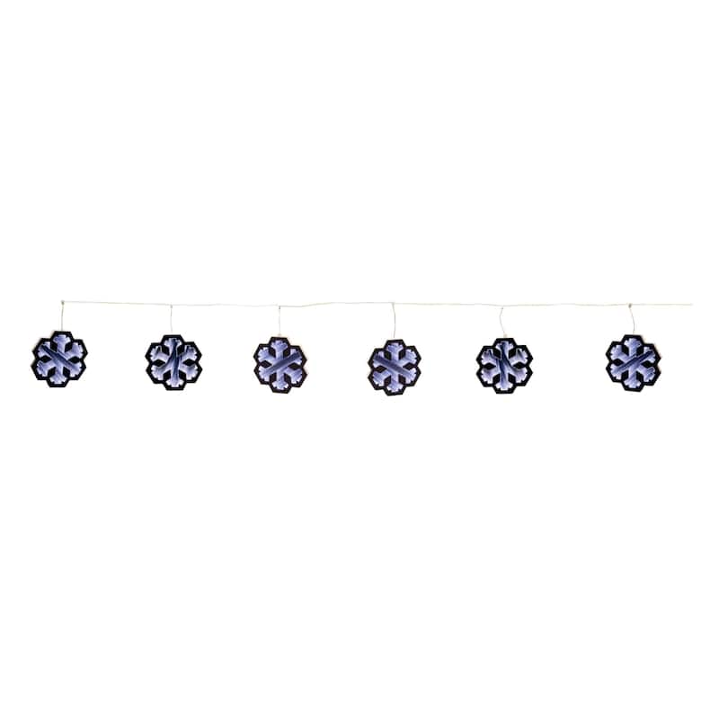 LED Lighted Snowflake Garland Christmas Infinity Mirror - 68"