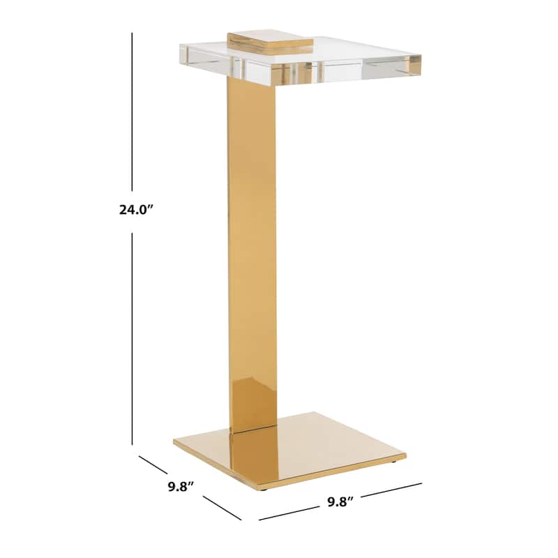 SAFAVIEH Couture Shiloh Acrylic Drink Table - 9.8" W x 9.8" L x 24" H - 10Wx10Dx24H