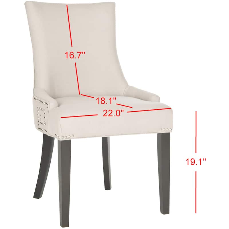 SAFAVIEH Louisa Taupe Linen Fabric Dining Chair (Set of 2) - 22.2" x 25.6" x 35.8" - 22"W x 26"D x 36"H
