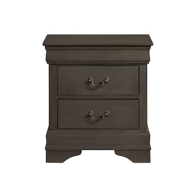 Classic Louis Philippe Style Stained 1pc Nightstand of 2x Drawers Traditional Design Bedroom Furniture