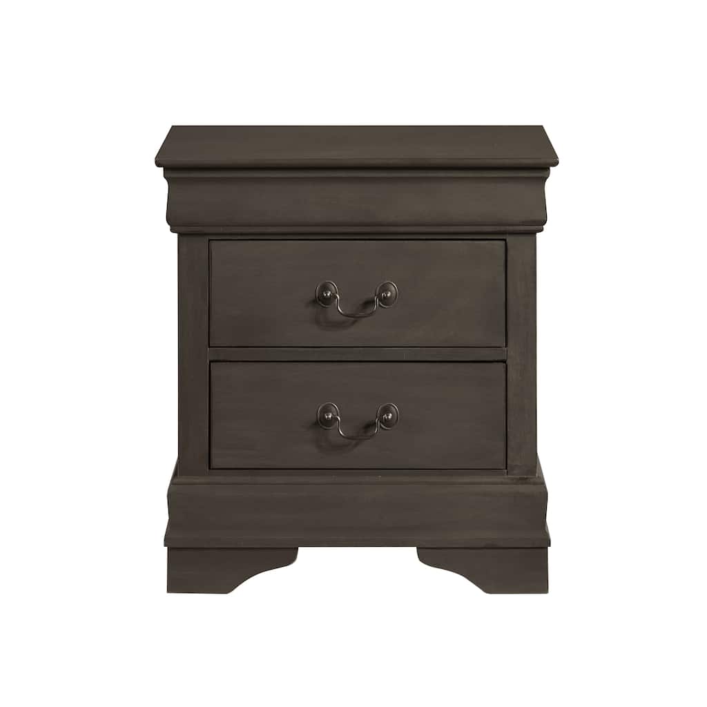 Classic Louis Philippe Style Stained 1pc Nightstand of 2x Drawers Traditional Design Bedroom Furniture