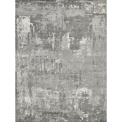 EXQUISITE RUGS Koda Hand-loomed Bamboo Silk Grey/Ivory Area Rug.