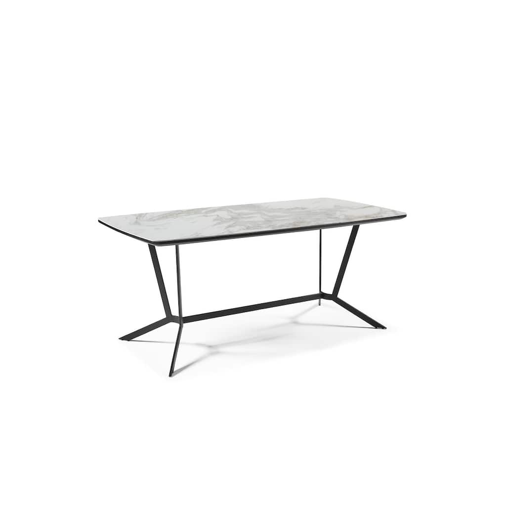 Marble Veins Dining table with ceramic top - Grey