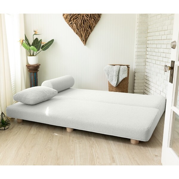 Jaxx Avida Daybed Fold Out Queen Sleeper Premium Boucle Sleek and Modern Lounge for Relaxing and Overnight Guests