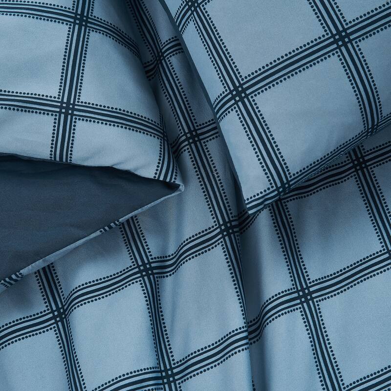 Cannon Luka Grid 3 Piece Duvet Cover Set