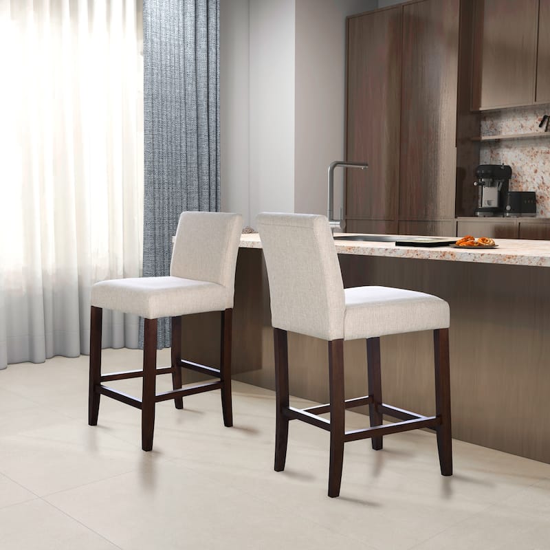 Cirrus Solid Wood Modern Comfy Counter Stool (Set of 2)