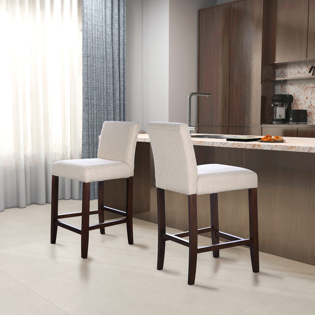 Cirrus Solid Wood Modern Comfy Counter Stool (Set of 2)