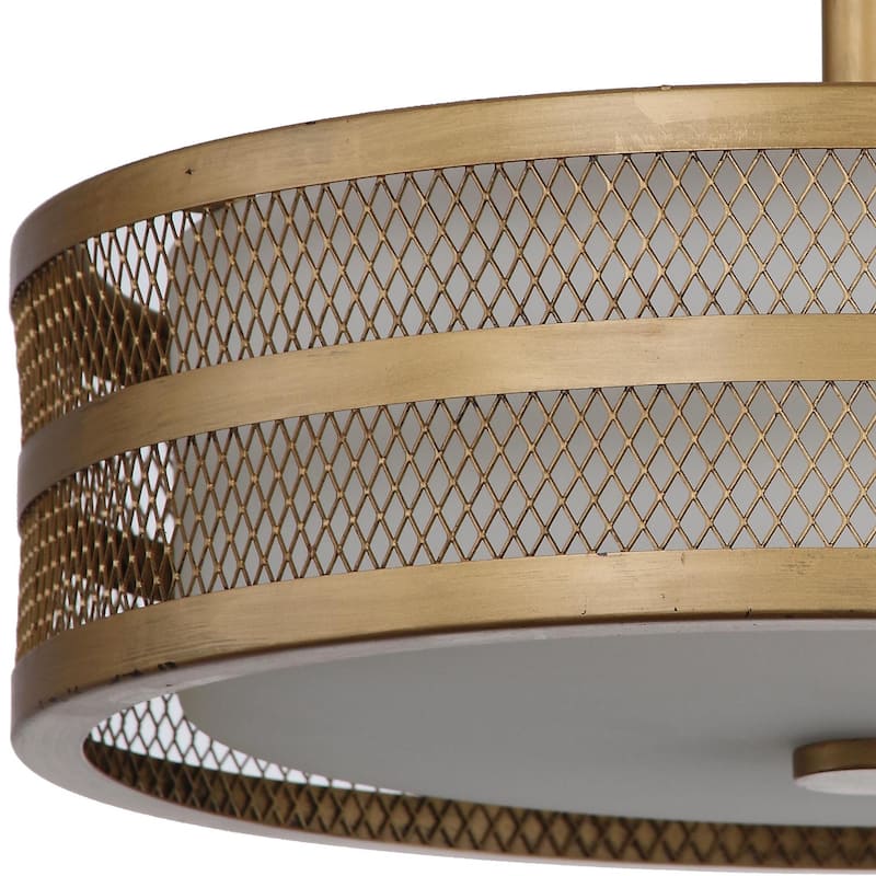 SAFAVIEH Lighting Latasha 3-Light Veil Gold Ceiling Light - 15.75"x15.75 x9.625 - 16Wx16Dx10H