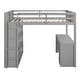 preview thumbnail 16 of 20, Multi-function Full Size Wood Loft Bed with Desk,3 Shelves and 4 Drawers