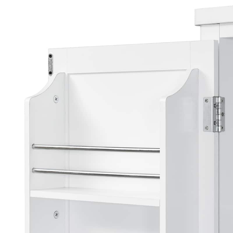 75" Farmhouse Kitchen Pantry Cabinet with Door Shelves, Large Freestanding Cupboard with Pull-Out Trays