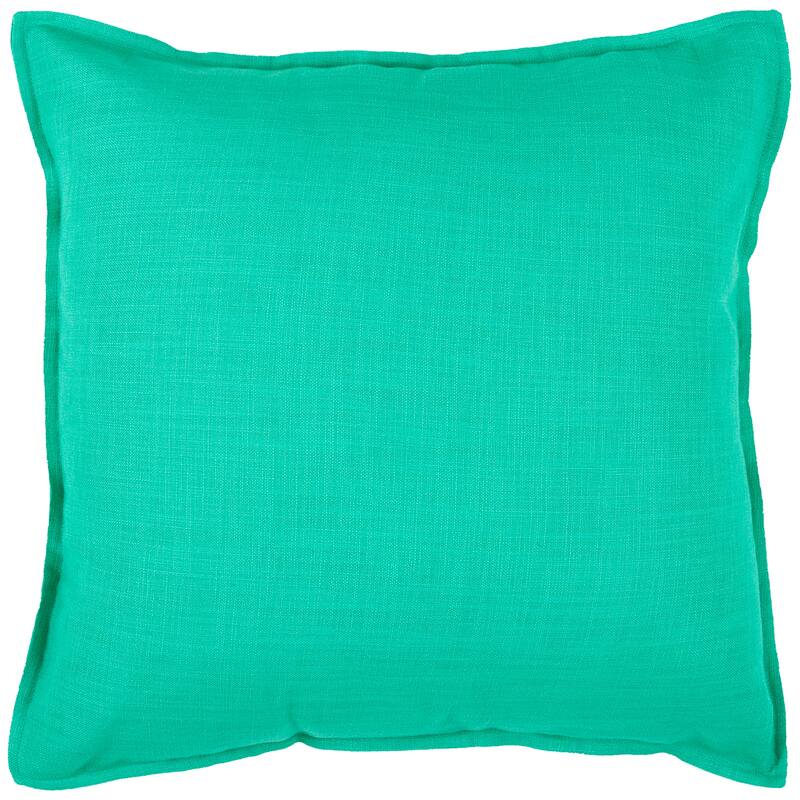 Rizzy Home Cotton Slub Solid Decorative Throw Pillow - Turquoise - Polyester