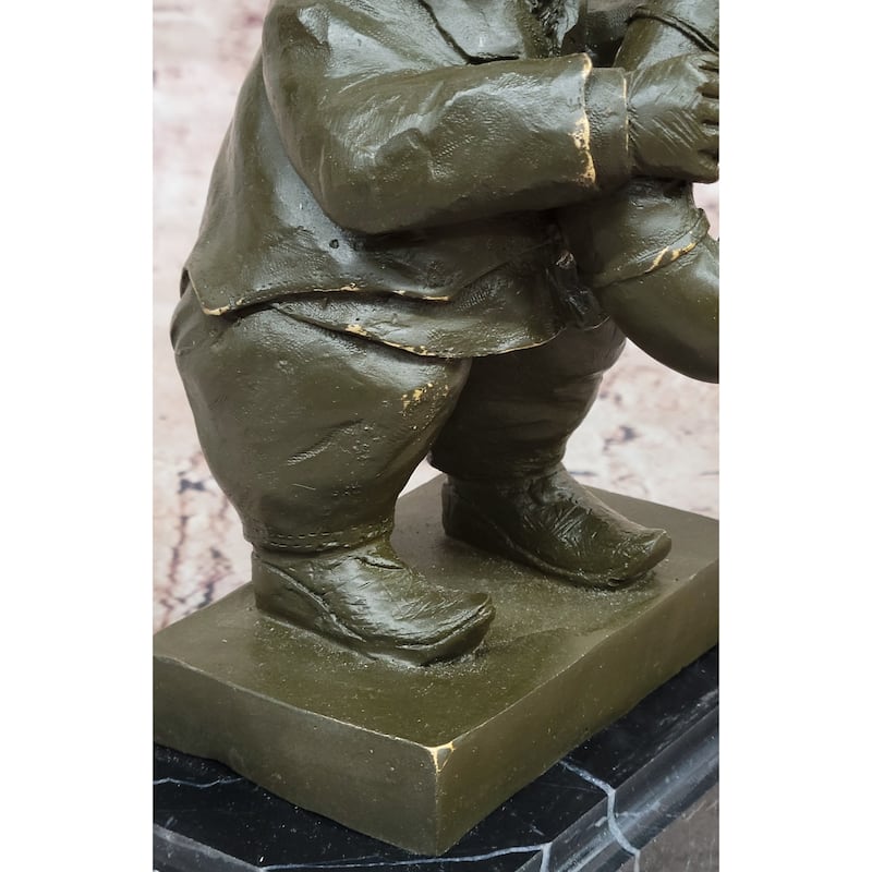 Bear Playing Saxophone Bronze Sculpture - Whimsical Animal Music Art