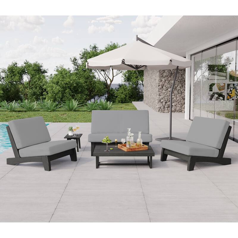 Outdoor Chair Solid Wood Furniture Patio Loveseat Sets with Cushion