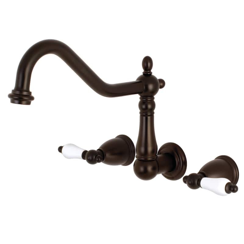 Heritage 3-Hole Wall Mount Roman Tub Faucet in Oil Rubbed Bronze