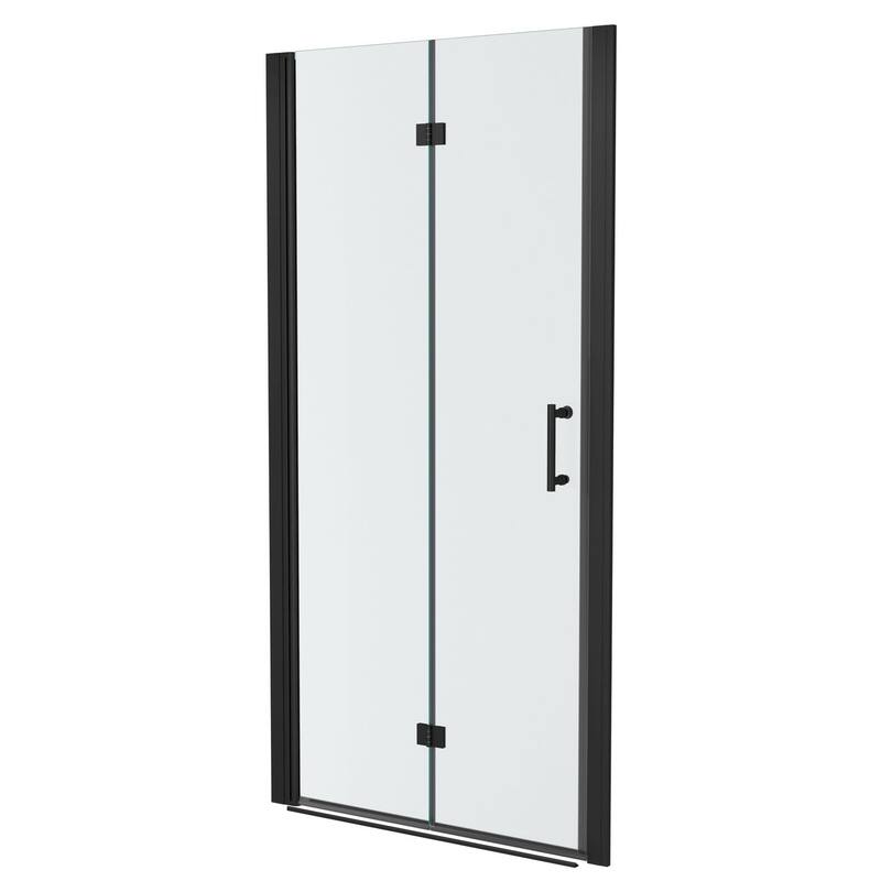 Bifold Semi-Frameless Shower Door in Black Finish