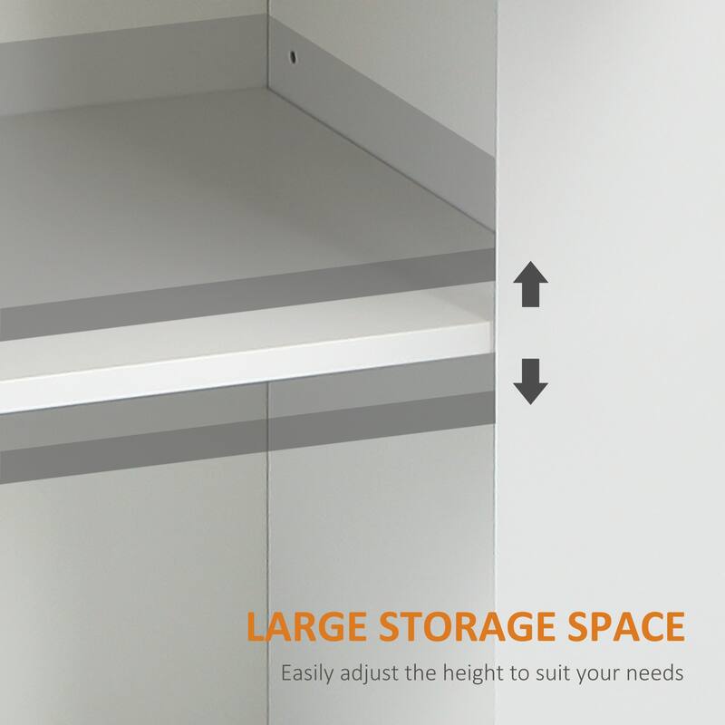 HOMCOM Sideboard Buffet Cabinet, Kitchen Cabinet, Coffee Bar Cabinet with 2 Drawers and Double Door Cupboard