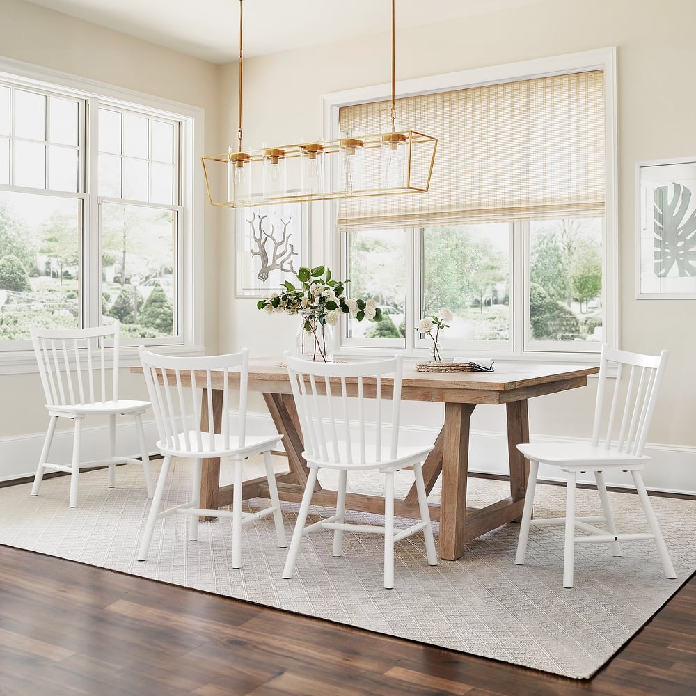 Solid Wood Spindle Dining Chairs Set of 4 - 18" H