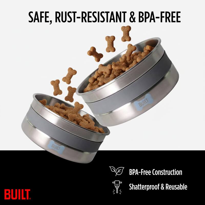 Built Stainless Steel Dog Bowl - 64 Oz