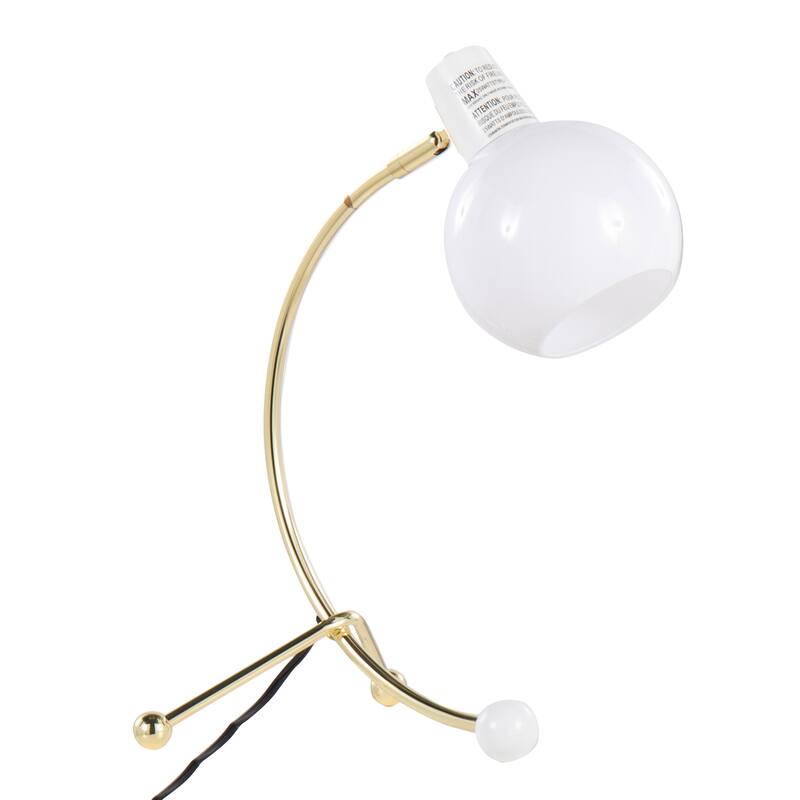 Lumisource Eileen Task Lamp in Gold Metal and White Plastic Shade - 9.75"Lx12.5"Wx17.5"H