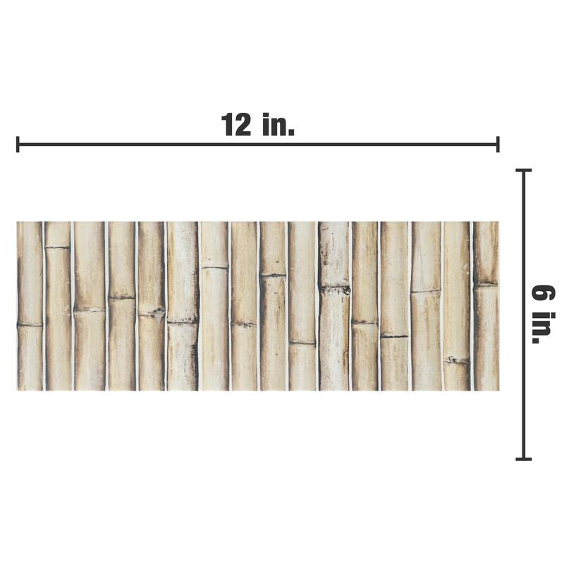 Merola Tile Bamboo Haven Sandy White 5-7/8" x 11-7/8" Fluted Ceramic Wall Tile