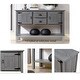 preview thumbnail 8 of 10, 48'' Solid Wood Console Table with Storage Drawers and Cabinets, Antique Grey