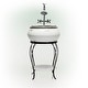 preview thumbnail 8 of 9, Alpine Corporation 32" Tall Outdoor Antique Metal Sink Water Fountain and Stand, White