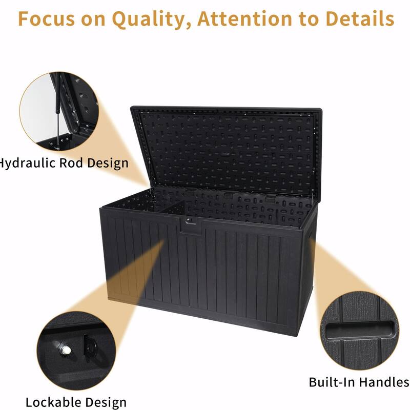 Outdoor Storage Box with Hydraulic Lid & Table Design