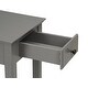 preview thumbnail 3 of 3, Transitional Bertie Rectangular Side Table with 1 Drawer&1 Shelf -Gray
