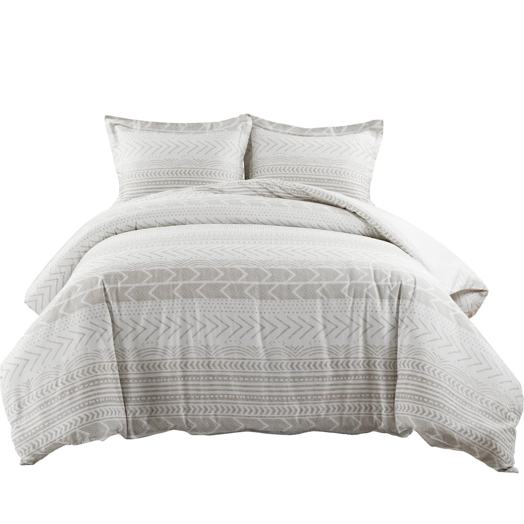 Lush Decor Hygge Geo Reversible 3 Piece Cotton Duvet Set