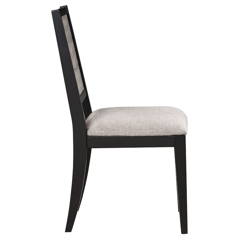 Elodie Grey and Black Wood Dining Side Chair (Set of 2)
