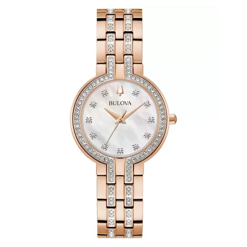 Bulova Women's Crystal White Dial Watch - 98X135 - One Size