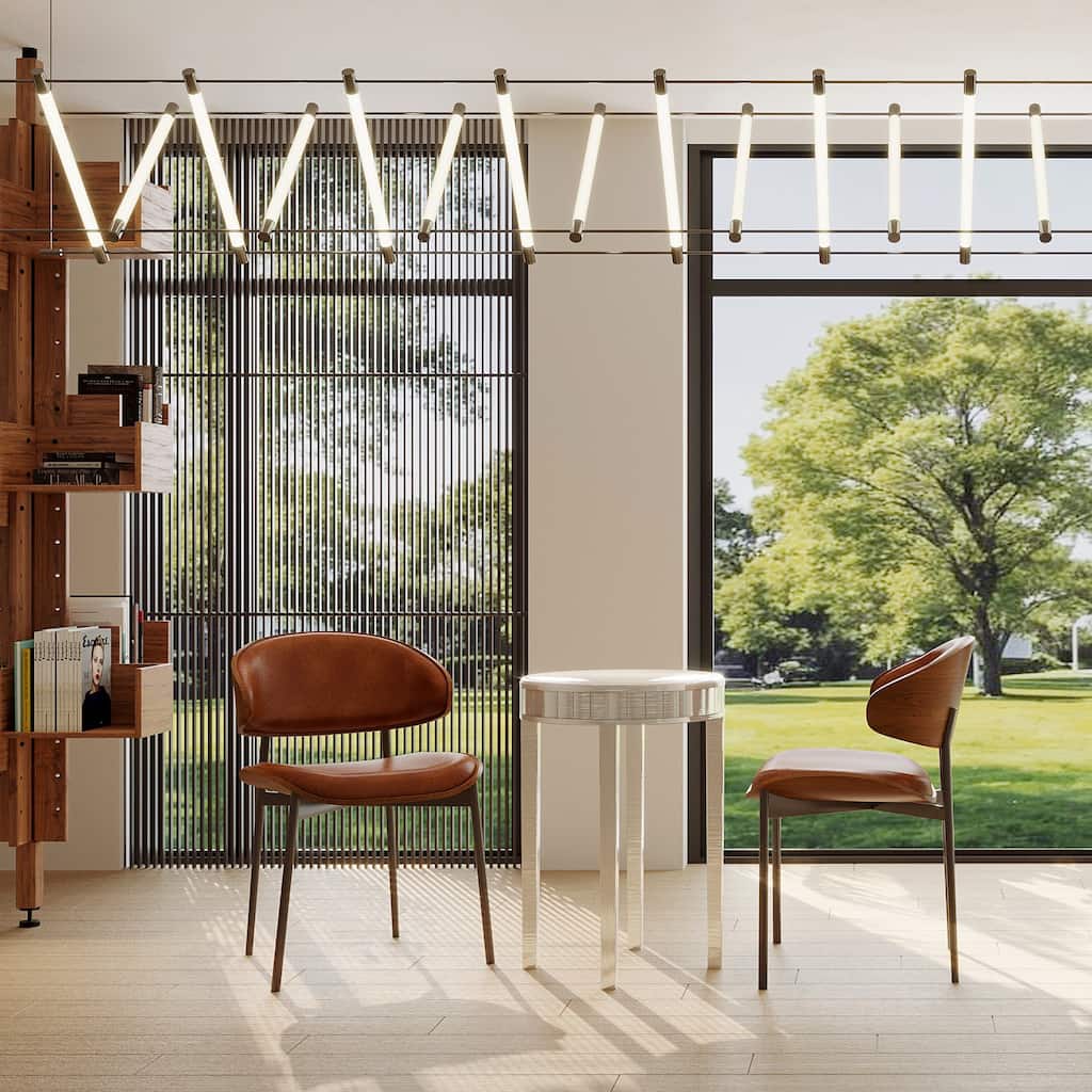 Dining Chairs Set of 2 - Italian-Inspired Bentwood Design with Matte Metal Legs & Luxe PU Leather Seating