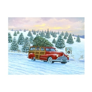 Ruth Sanderson 'Christmas Tree Farm' Canvas Art - Blue
