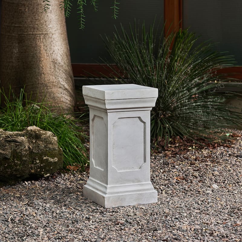 Christopher Knight Home - Thaloren Indoor Outdoor Handcrafted MGO Plant Stand Pedestal - Antique White