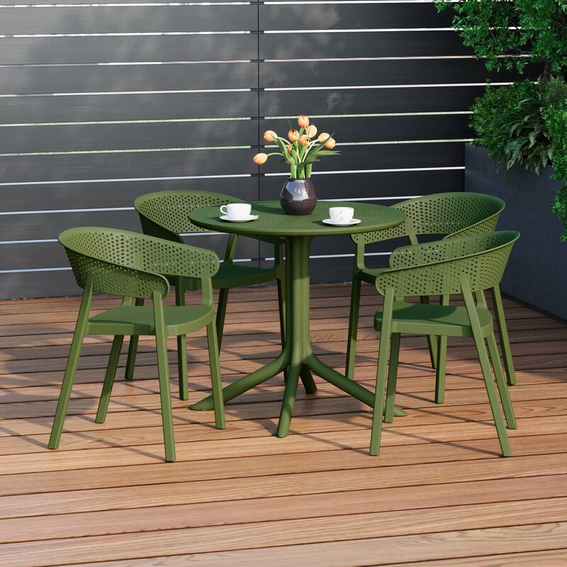 Frond and Form 4-Person Outdoor Round Dining Set