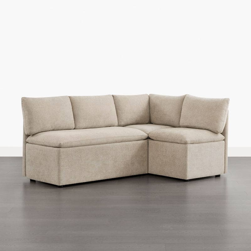 Spruce & Spring Modern 74" L-Shaped Dining Bench with Storage, Corner Breakfast Nook Banquette Bench