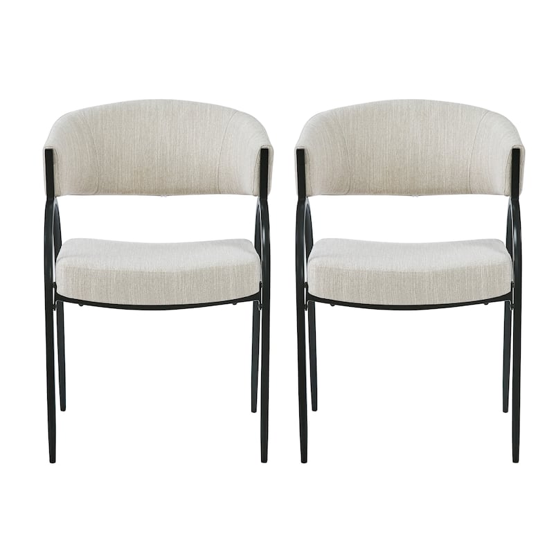 Naci Modern Fabric Dining Chairs With Curved Backrest by Christopher Knight Home