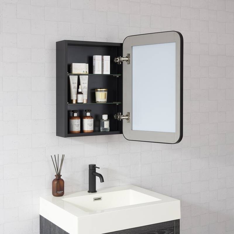 Talayuela Rectangular Aluminum Framed Medicine Cabinet with Mirror