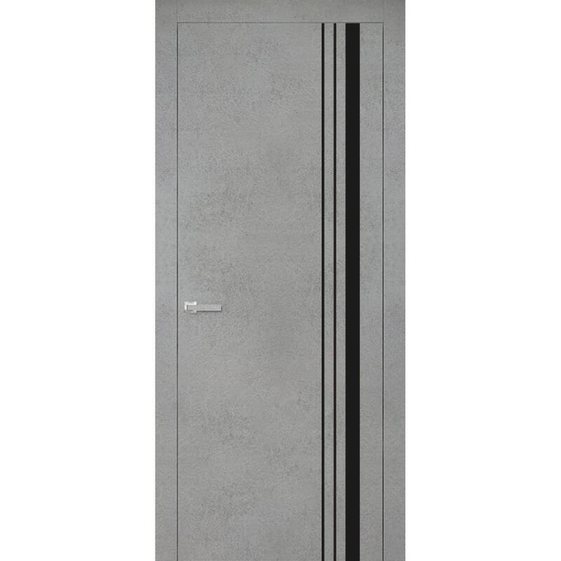 Solid French Door 18 x 80 Planum 0011 Concrete with| Bathroom - 32" x 96"