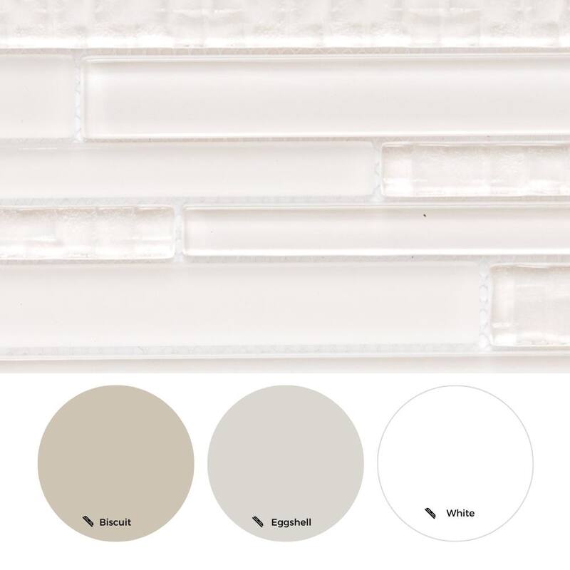 The Tile Life Karma Random Sized Brick Cream 12x12 Textured Glass Mosaic Backsplash & Wall Tile