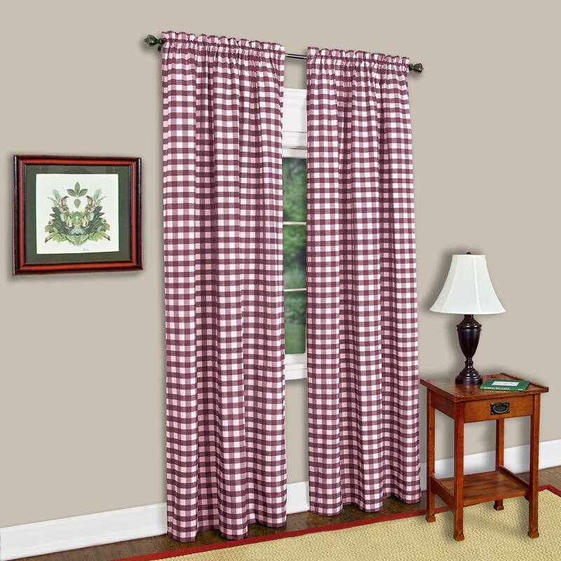 Achim Buffalo Checkered 63-inch Panel - 42 x 63 - Burgundy