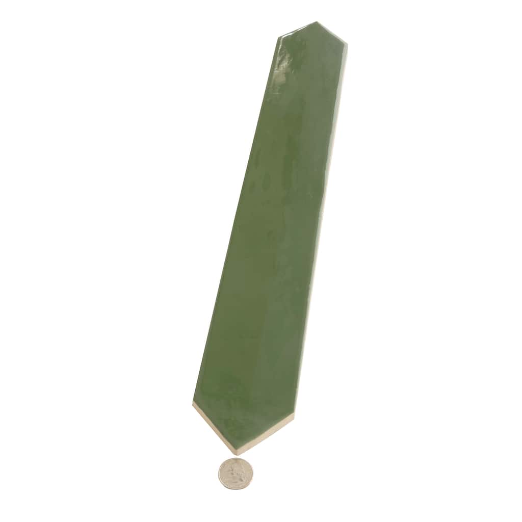 Apollo tile 3" x 19" Terralis Glossy Deep Forest Green Porcelain Tile (7.65 sq ft/case) - 20 Pack
